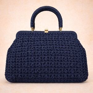 NAVY VINTAGE HANDBAG
